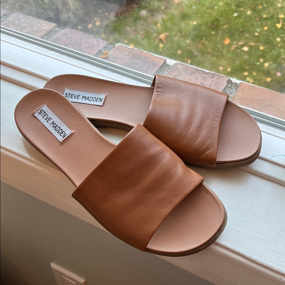 Steve Madden Camel Slide Sandals
